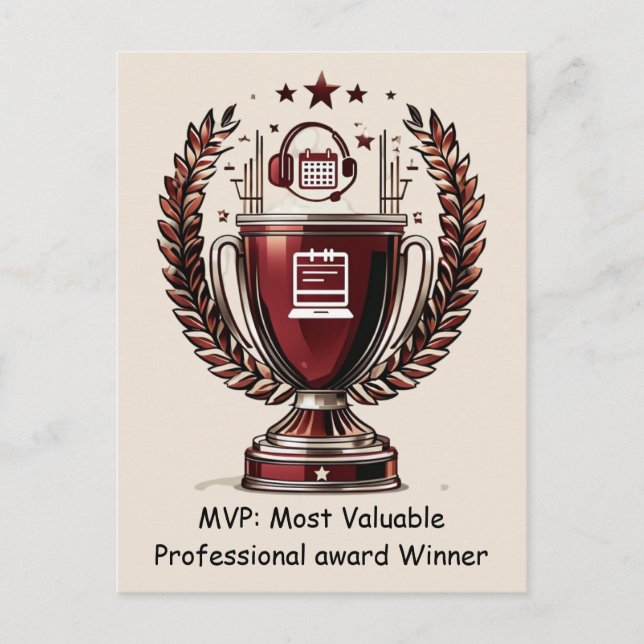 Cartão Postal dmin Professionals Day MVP Trophy Greeting (Frente)