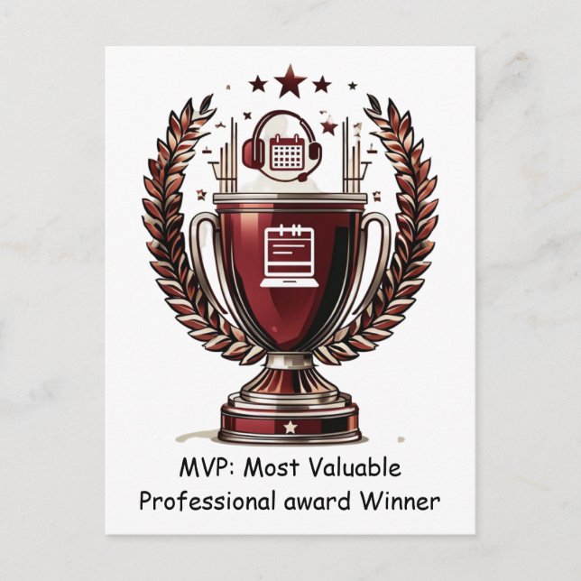 Cartão Postal dmin Professionals Day MVP Trophy Greeting (Frente)