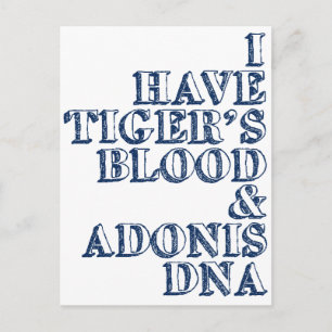 Cartão Postal Dna Sheen, adonis do sangue de Tiger