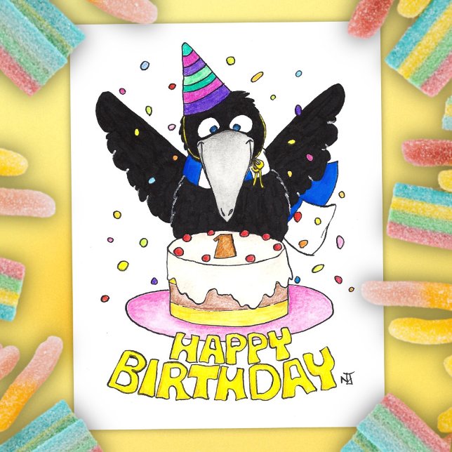 Cartão postal do 1º ANIVERSÁRIO, por Nicole Janes (Criador carregado)