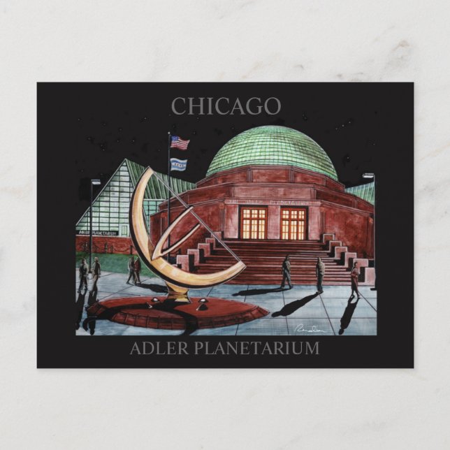 Cartão postal do Adler Planetarium Randsom Art Chi (Frente)
