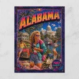 Cartão postal do Alabama dos anos 80 retrô
