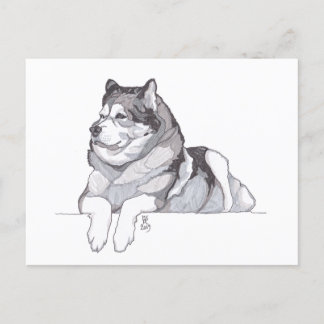 Cartão postal do Alasca Malamute de 2019