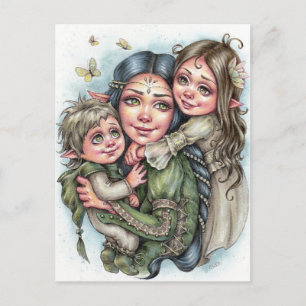 Cartão postal do amor da mãe Elfo Família Conto de