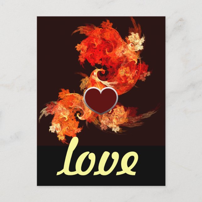 Cartão Postal do Amor dos Pássaros de Fogo Dançant (Frente)