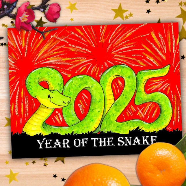 cartão postal do Ano da Serpente de 2025 (Criador carregado)