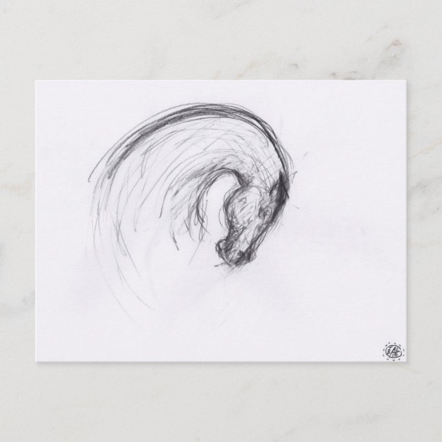 Cartão postal do ano do cavalo do zodíaco do desen (Frente)