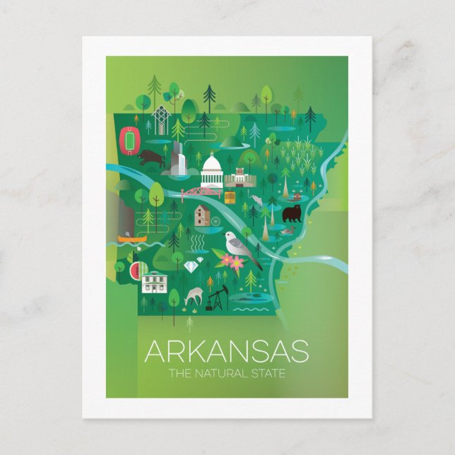 Cartão postal do Arkansas (Frente)