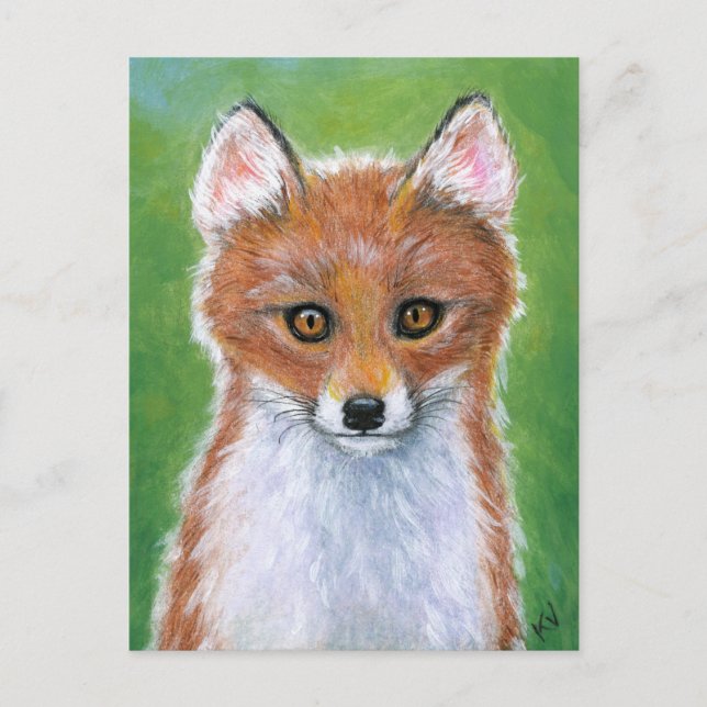 Cartão postal do Baby Fox Kit Cub (Frente)