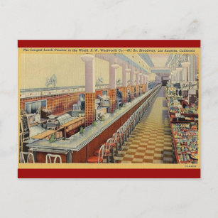 Cartão postal do balancete Vintage Woolworth, de 1