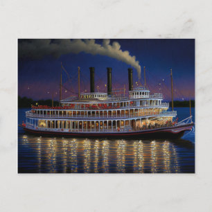 Cartão Postal do Barco a Vapor do Mississippi
