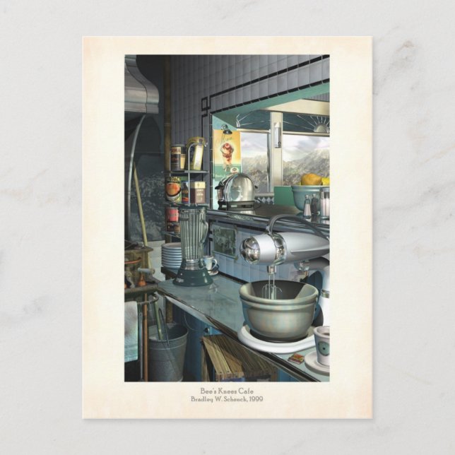 Cartão postal do Bees Knees Cafe (Frente)
