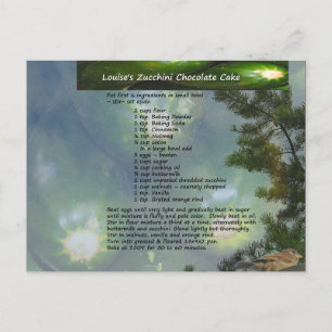 Cartão Postal do Bolo de Chocolate com Abobrinha d