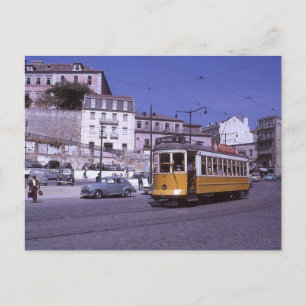 Cartão postal do bonde de Lisboa Portugal 1962