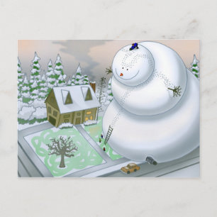 Cartão Postal do Boneco de Neve Gigante
