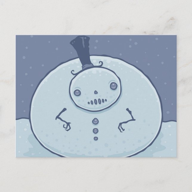 Cartão postal do boneco de neve roliço (Frente)
