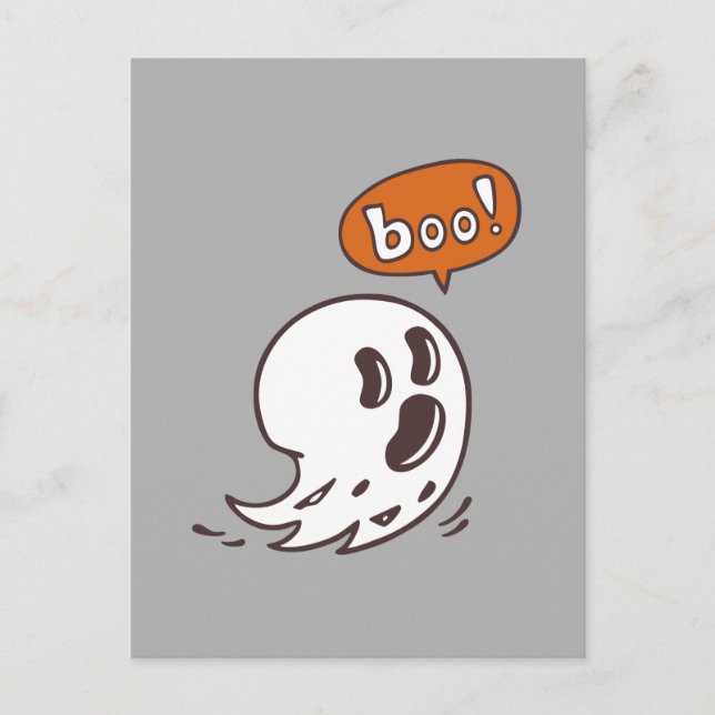 Cartão postal do Boo do Fantasma Halloween (Frente)