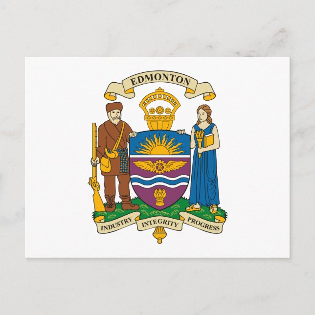 Cartão postal do Brasão de Armas de Edmonton (Frente)