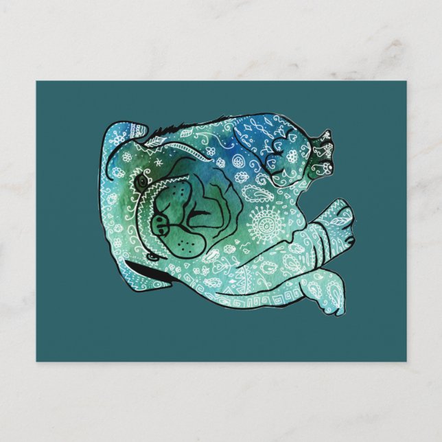 Cartão postal do Bulldogue Francês (Frente)