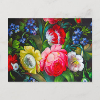 cartão postal do buquê colorido
