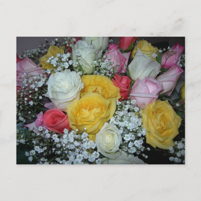 Cartão postal do buquê de rosas (Frente)