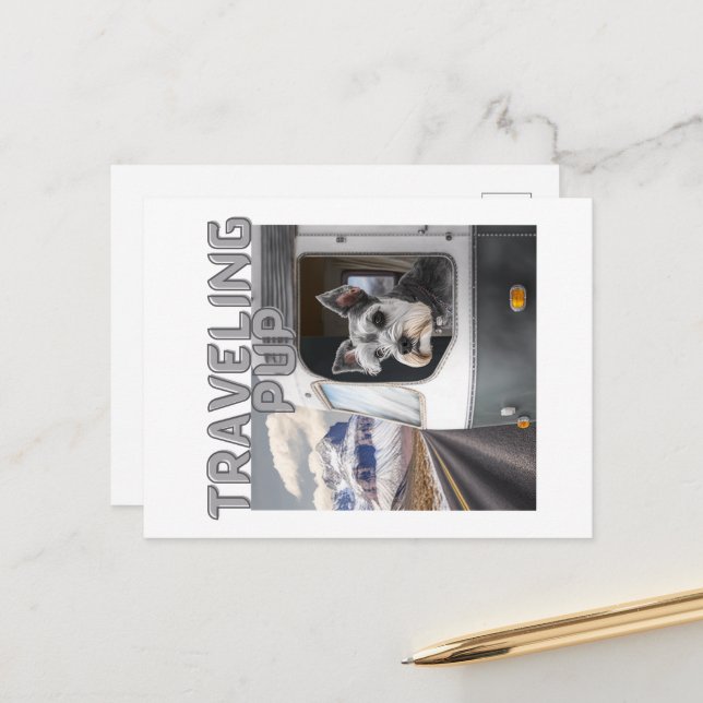 Cartão Postal do Cachorro Viajante (Frente/Verso In Situ)