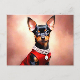 Cartão postal do cão Pinscher Miniatura