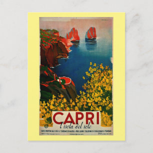 Cartão Postal do Capri L'Isola del Sole Itália Ant