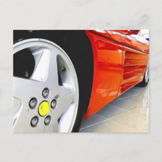 Cartão postal do carro esportivo vermelho