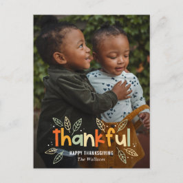 Cartão postal do Cartão com fotos de Ação de Graça