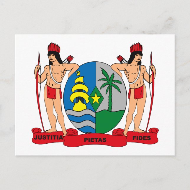 Cartão postal do Casaco de armas Suriname (Frente)