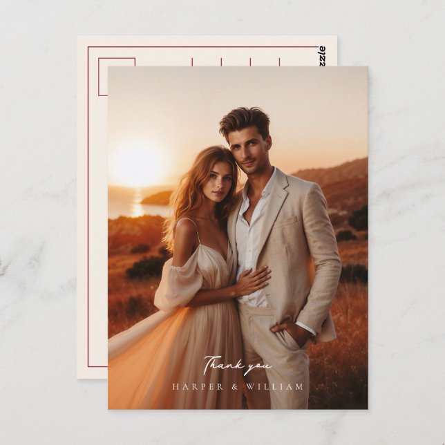 cartão postal do casamento fotográfico (Frente/Verso)