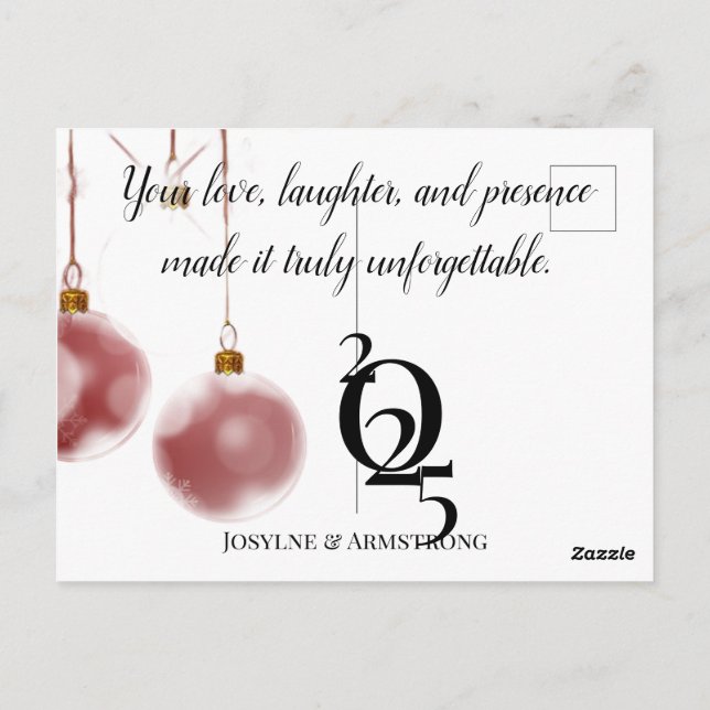 cartão postal do casamento moderno (Verso)