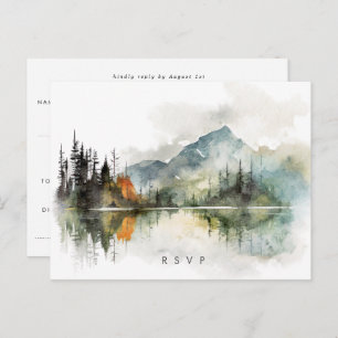 cartão postal do casamento rsvp no outono