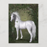 Cartão postal do Cavalo Branco nos Bosques com Bei