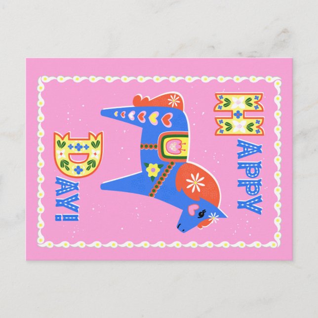 Cartão postal do cavalo Dala (Frente)