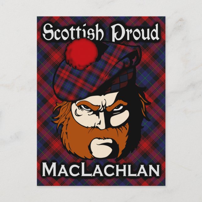 Cartão postal do Clan MacLachlan Tartan escocês (Frente)