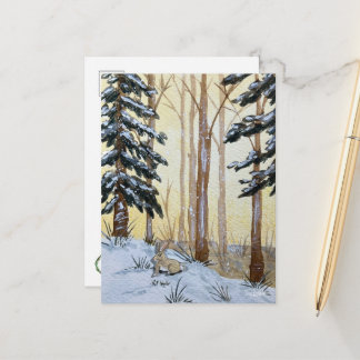 Cartão postal do coelho de inverno