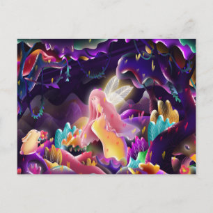 Cartão postal do coelho e da fada