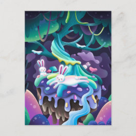 Cartão postal do coelho e da fada