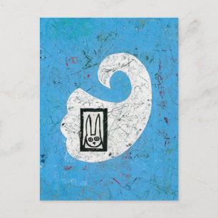 Cartão postal do coelho vê um fantasma