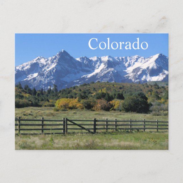 Cartão postal do Colorado Snowy Autumn Rugged (Frente)