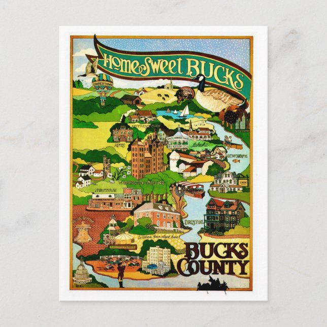 Cartão postal do Condado de Bucks PA (Frente)