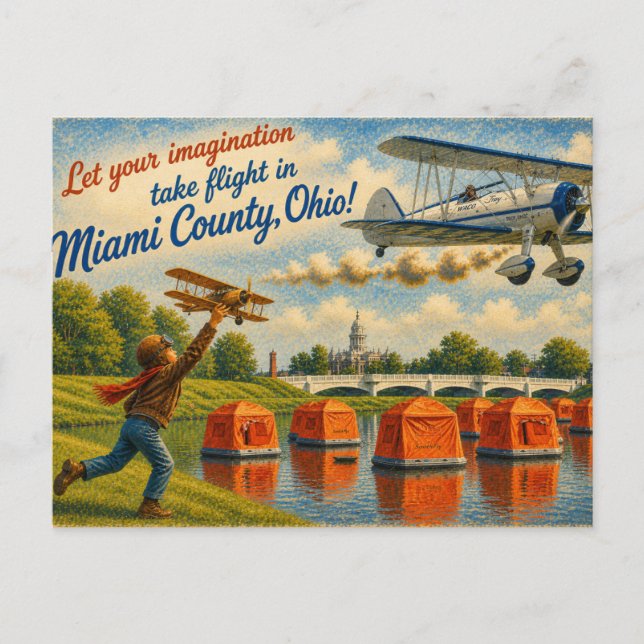 Cartão postal do Condado de Miami Ohio (Frente)