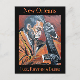 Cartão Postal do Contrabaixista de Nova Orleans