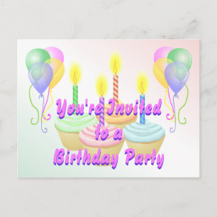 Cartão-postal do convite de aniversário