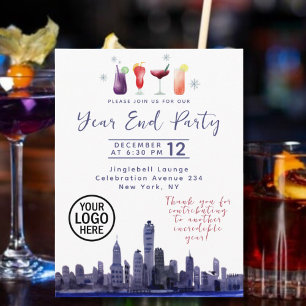 Cartão-postal do Convite de festas Final do Ano da