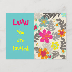 Cartão postal do convite de festas Luau Time