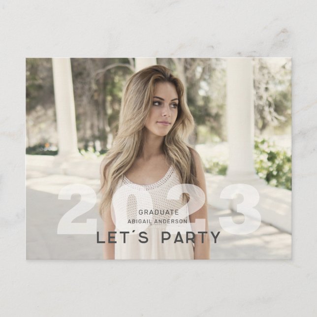 Cartão-postal do Convite de festas Neutro de Foto  (Frente)