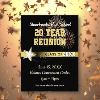 Cartão-postal do Convite de Reunião de Classe 20